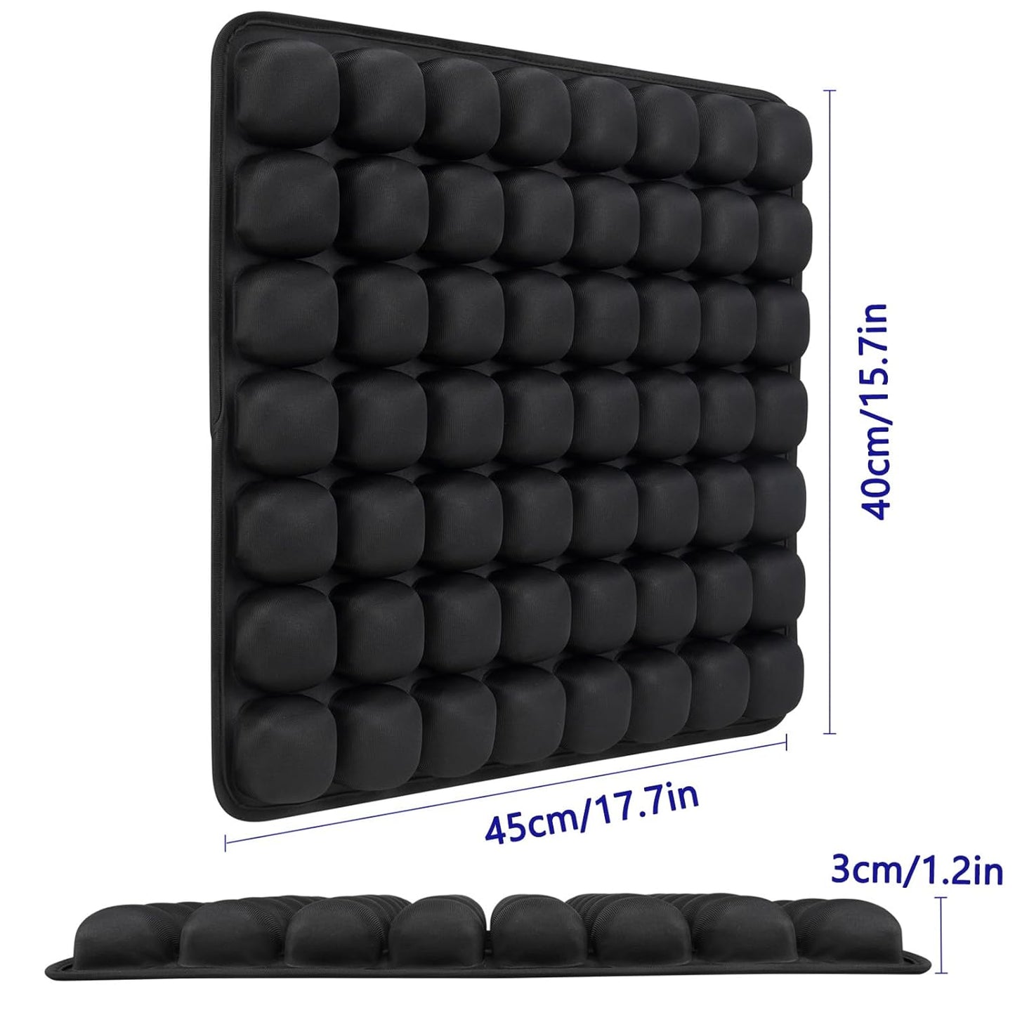 KHAZORA Air Seat Cushion Inflatable Seat Cushion Portable Car Seat Office Chair Wheelchair Pad Anti Bedsore Orthopedics Pain Pressure Relief Cushion Camping Seat Mat w Pump 18 ''x 16'' x1'' Blue