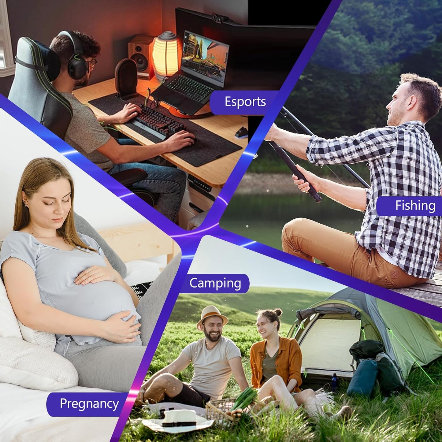 KHAZORA Air Seat Cushion Inflatable Seat Cushion Portable Car Seat Office Chair Wheelchair Pad Anti Bedsore Orthopedics Pain Pressure Relief Cushion Camping Seat Mat w Pump 18 ''x 16'' x1'' Blue