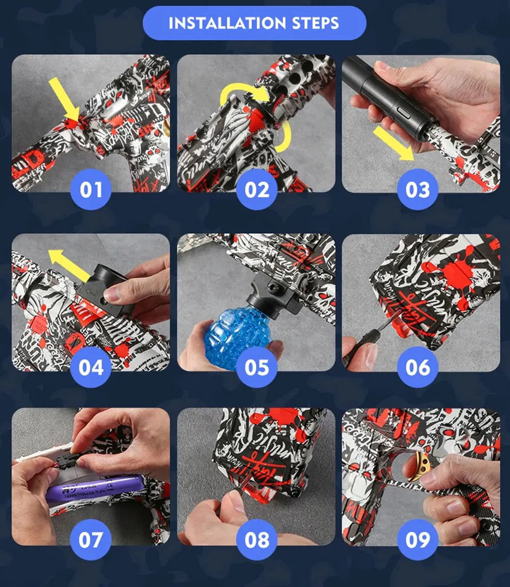 Electric Gel Ball Blaster Toys Gun High-Speed Metallic Finish Outdoor Games Toy Activities Team Game for 14+  (Bullets Excluded)